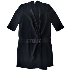 black satin blazer dress